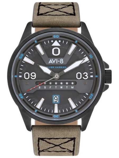 AVI-8 AV-4063-03 herrklocka, äkta läder armband