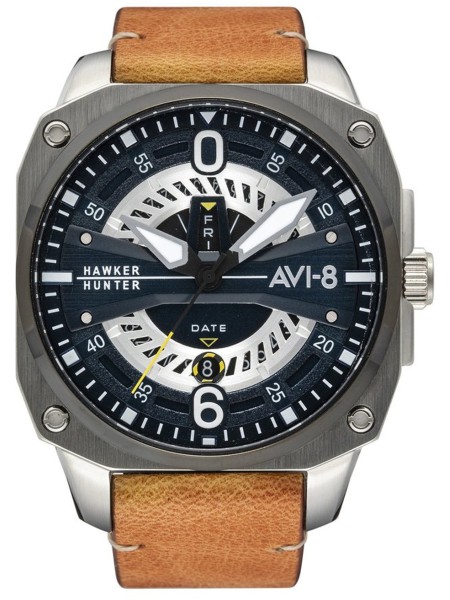 AVI-8 AV-4057-02 men's watch, real leather strap