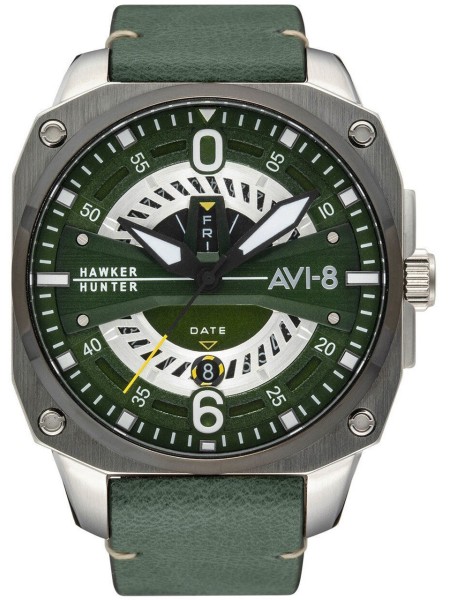 AVI-8 AV-4057-03 herrklocka, äkta läder armband