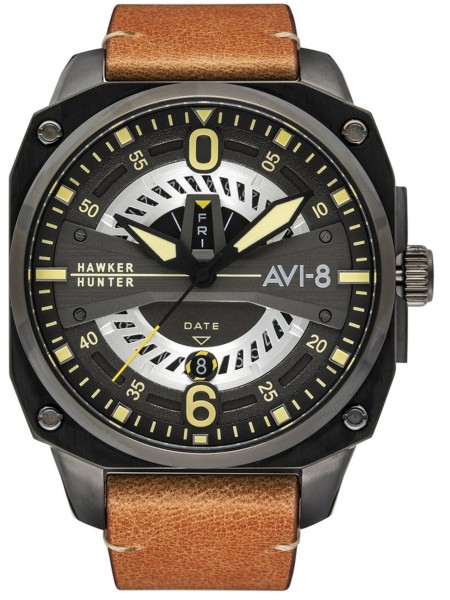 AVI-8 AV-4057-04 men's watch, real leather strap