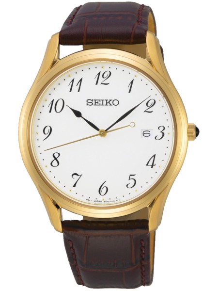Seiko SUR306P1 montre pour homme, cuir véritable sangle