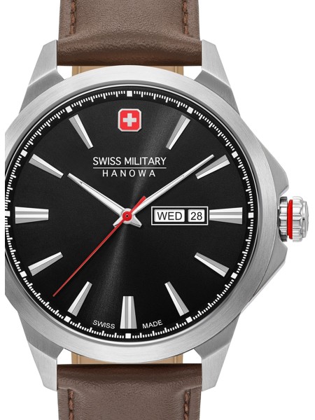 Swiss Military Hanowa 06-4346.04.007 herrklocka, äkta läder armband