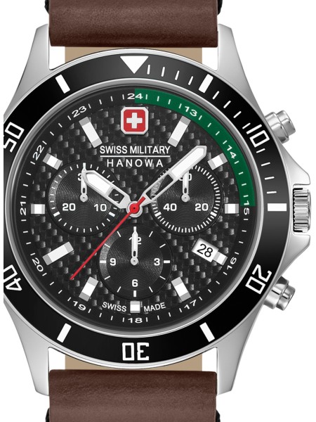Swiss Military Hanowa Flagship Racer Chrono 06-4337.04.007.06 Reloj para hombre, correa de cuero real