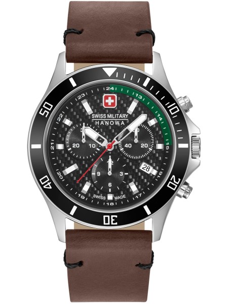 Swiss Military Hanowa Flagship Racer Chrono 06-4337.04.007.06 montre pour homme, cuir véritable sangle