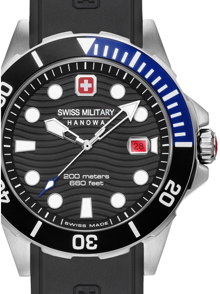 Swiss Military Hanowa 06-4338.04.007.03 herrklocka, silikon / allergivänligt armband