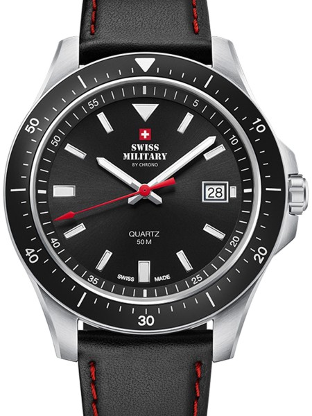 Swiss Military by Chrono Quarz SM34082.04 men's watch, cuir véritable strap