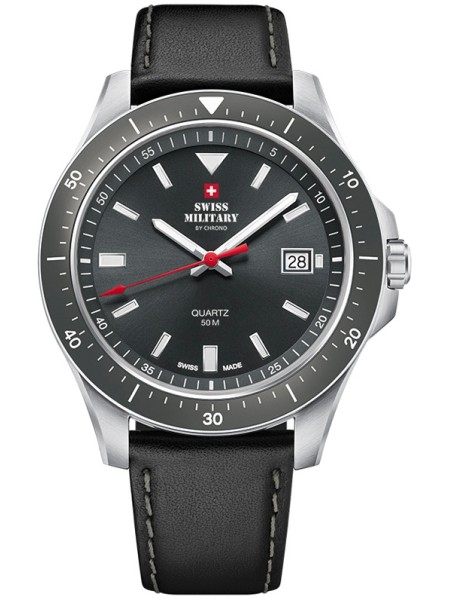 Swiss Military by Chrono Quarz SM34082.06 men's watch, cuir véritable strap