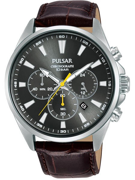 Pulsar PT3A41X1 men's watch, real leather strap