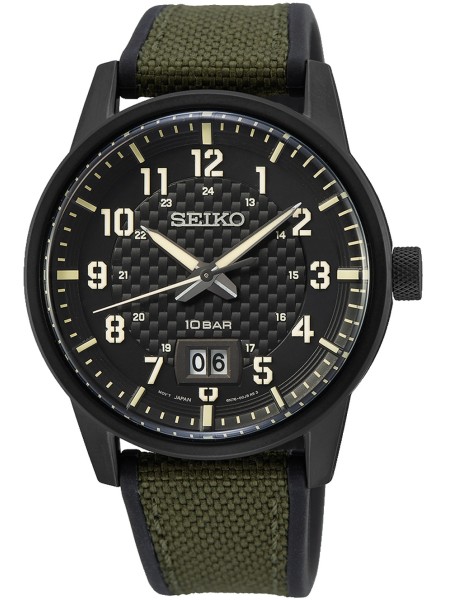 Seiko SUR325P1 men's watch, silicone / textile strap