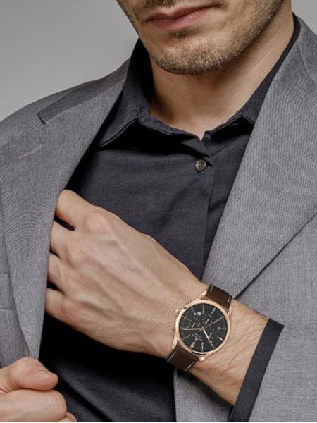Jacques Lemans Retro Classic 1-2068Q men's watch, real leather strap