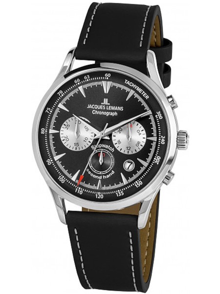 Jacques Lemans Retro Classic 1-2068A men's watch, real leather strap