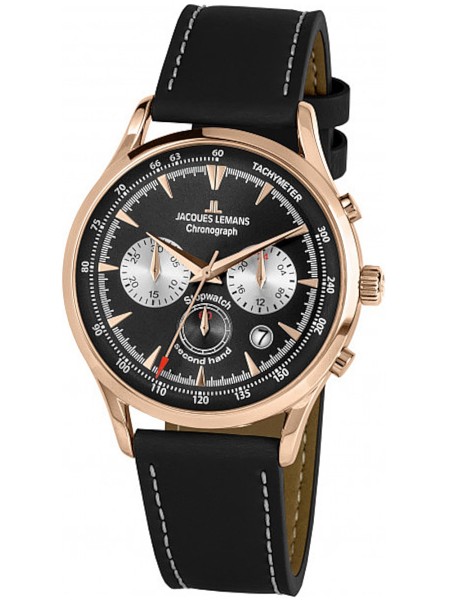 Jacques Lemans Retro Classic 1-2068E men's watch, real leather strap