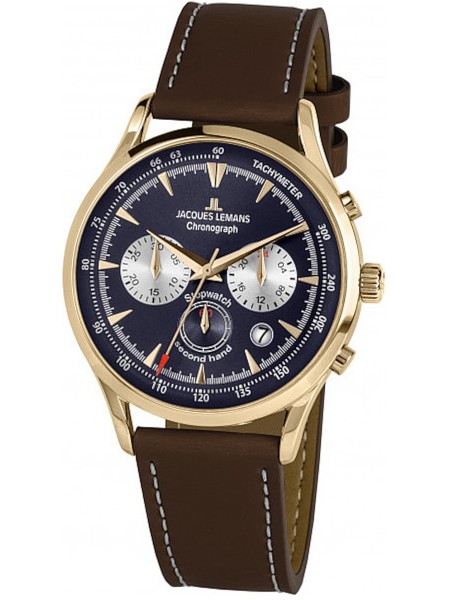 Jacques Lemans Retro Classic 1-2068K men's watch, real leather strap