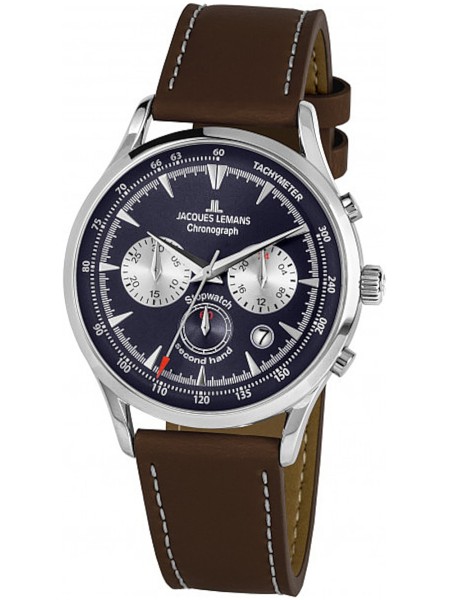 Jacques Lemans Retro Classic 1-2068C men's watch, real leather strap
