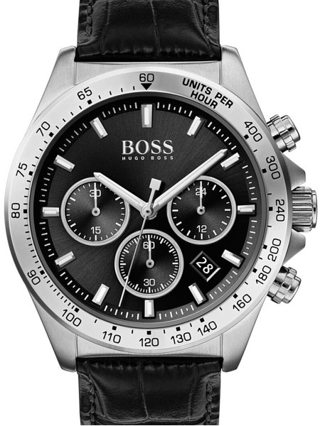 Hugo Boss 1513752 herrklocka, äkta läder armband