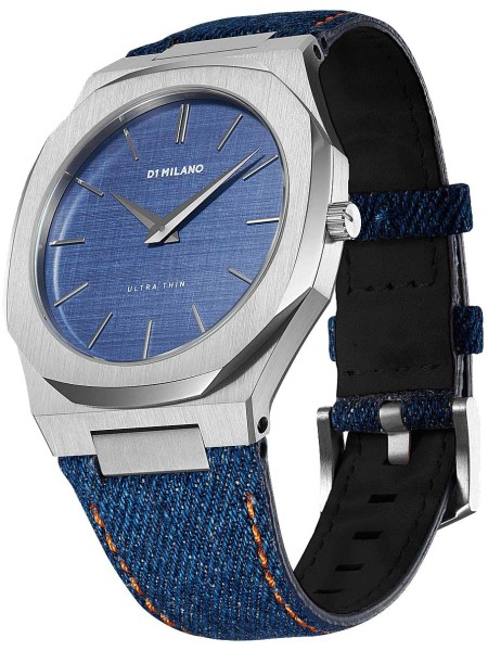 D1 Milano Evergreen Denim UTDJ01 men's watch, real leather / textile strap