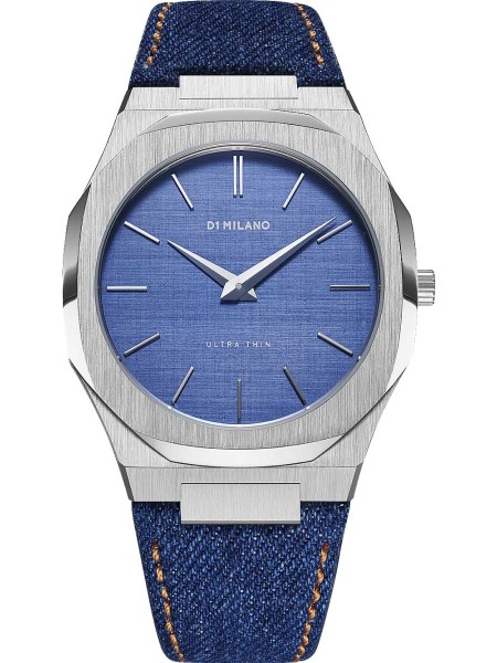 D1 Milano Evergreen Denim UTDJ01 men's watch, real leather / textile strap