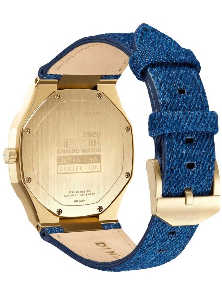 D1 Milano Classic Denim Ultra Thin UTDL03 Relógio para mulher, pulseira de cuero real / textil