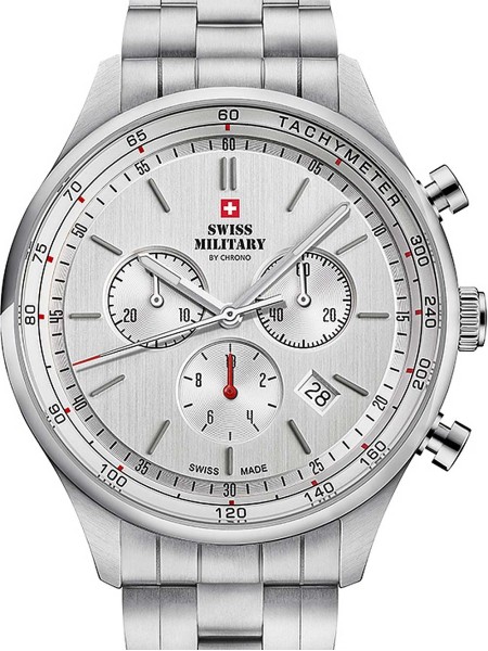 Swiss Military by Chrono - Chronograph SM34081.02 herreur, rustfrit stål rem