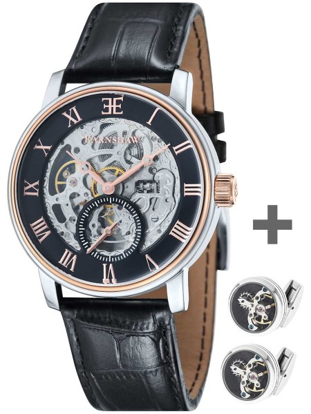 Thomas Earnshaw Westminster Autom. - Geschenkset ES-8041-04-Set-Cufflinks men's watch, real leather strap
