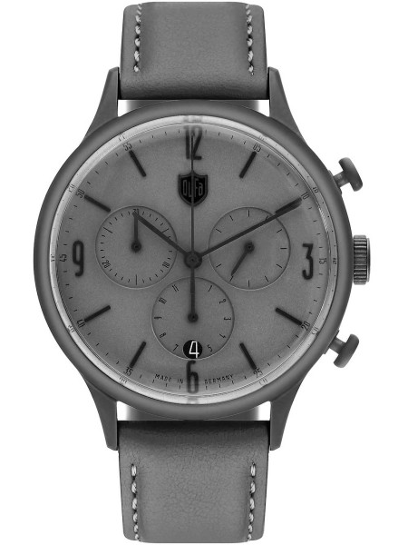 DuFa Chronograph DF-9002-0C men's watch, real leather strap
