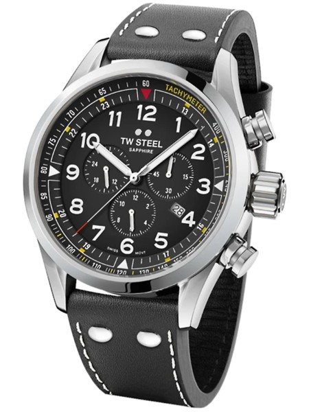 TW-Steel SVS202 men's watch, real leather strap