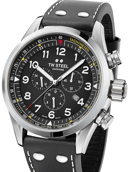TW-Steel SVS202 Reloj para hombre, correa de cuero real