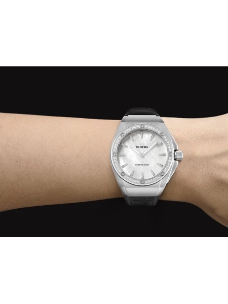 TW-Steel CEO Tech CE4027 Relógio para mulher, pulseira de cuero real