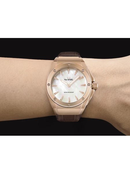 TW-Steel CEO Tech CE4034 Relógio para mulher, pulseira de cuero real