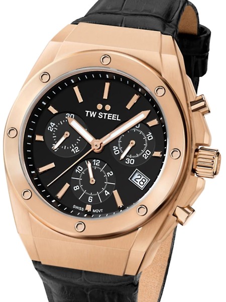 TW-Steel CEO Tech  Chrono CE4035 ladies' watch, real leather strap