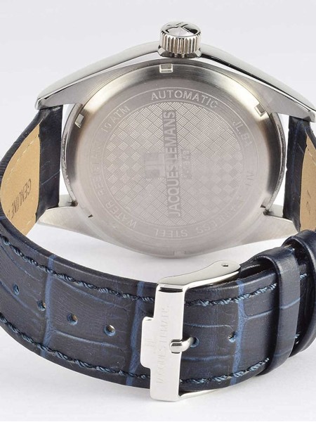 Jacques Lemans Derby Automatik 1-1846.1B men's watch, real leather strap
