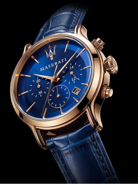 Maserati R8871618007 montre pour homme, cuir véritable sangle