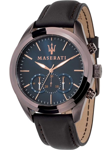 Maserati Traguardo R8871612008 montre pour homme, cuir véritable sangle