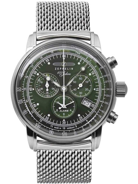 Zeppelin 100 Jahre Alarm Chrono - 8680M-4 men's watch, stainless steel strap