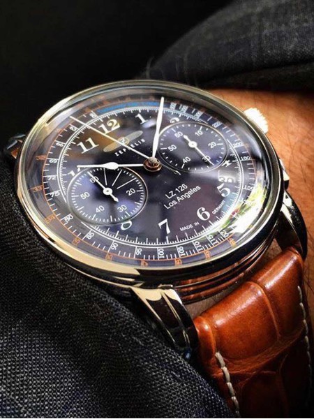 Zeppelin LZ126 Los Angeles - Dialando men\'s 7614-3 leather watch, | strap Chrono real