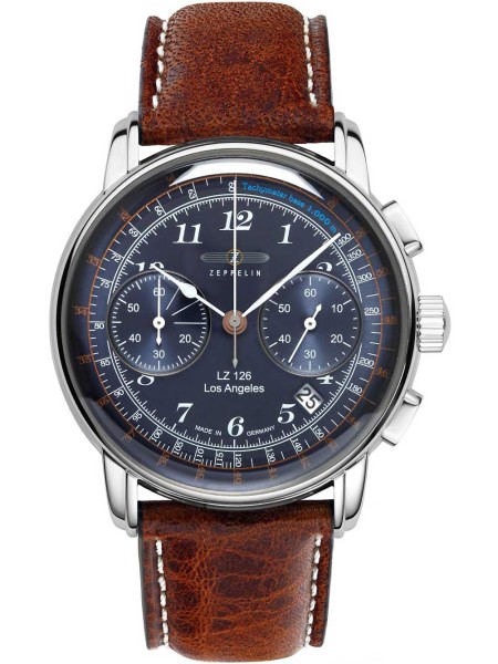 Zeppelin LZ126 Los Angeles Chrono - 7614-3 men's watch, real leather strap