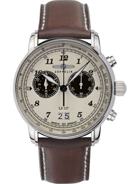Zeppelin LZ127 Graf Zeppelin 8684-5 men's watch, real leather strap