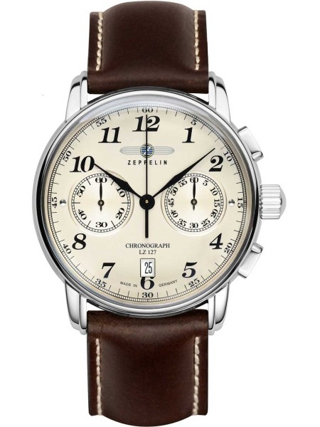 Zeppelin 7678-5 men's watch, real leather strap