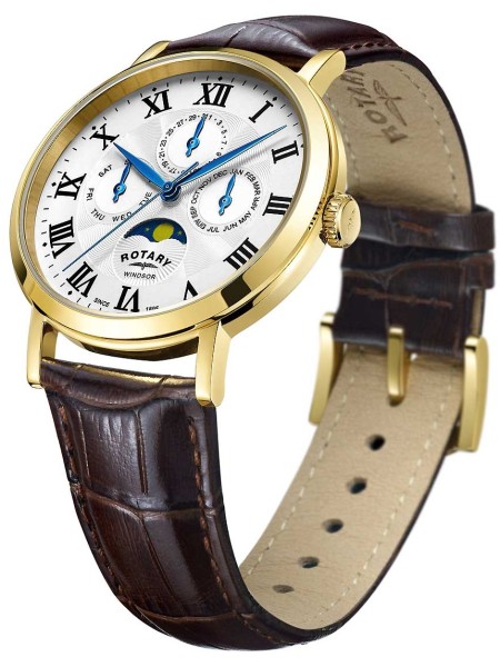 Rotary WINDSOR GS05328/01 men's watch, real leather strap