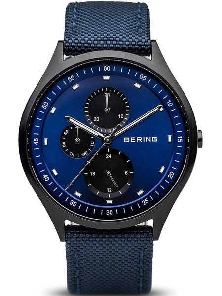 Bering Titanium 11741-827 men's watch, real leather / textile strap