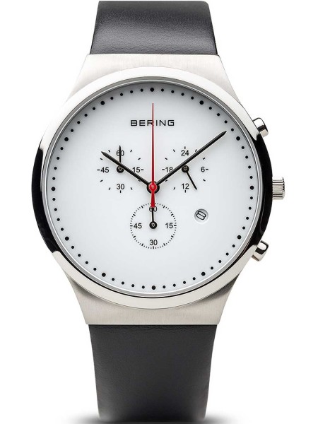 Bering 14740-404 men's watch, real leather strap