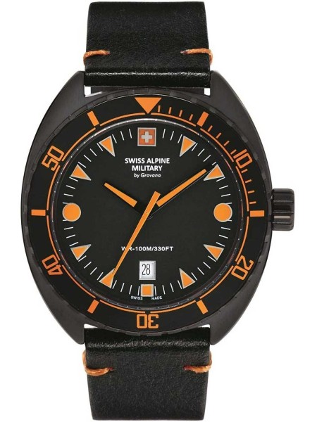 Swiss Alpine Military Turtle SAM7066.1579 men's watch, real leather strap
