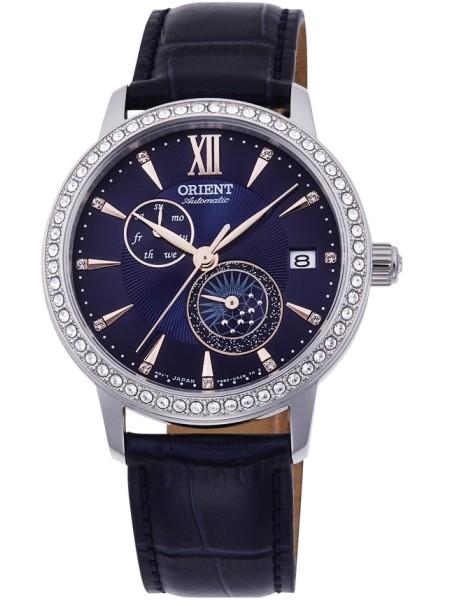 Orient Mondphase Automatik RA-AK0006L10B Relógio para mulher, pulseira de cuero real