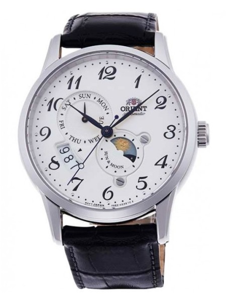 Orient RA-AK0003S10B men's watch, real leather strap