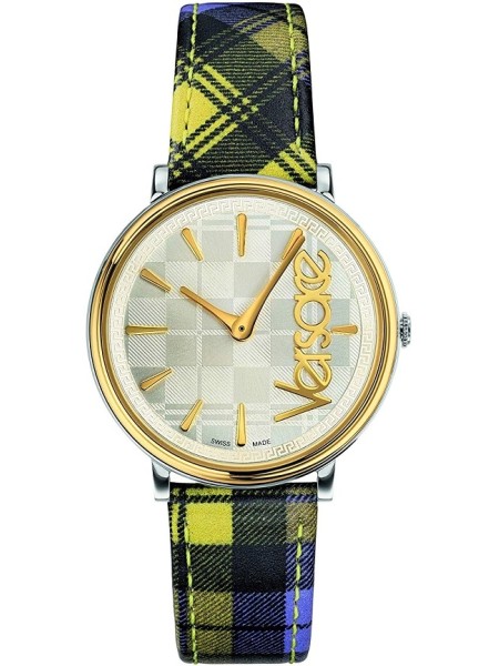 Versace VE81001/18 ladies' watch, real leather / nylon strap