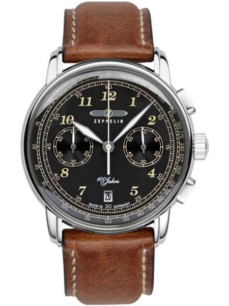 Zeppelin LZ-127 7674-3 men's watch, real leather strap