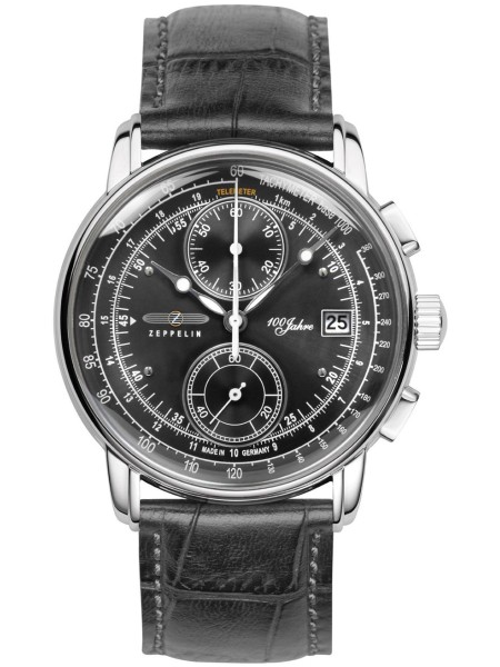 Zeppelin 8670-2 men's watch, real leather strap
