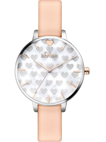 sOliver SO-3474-LQ γυναικείο ρολόι, με λουράκι real leather
