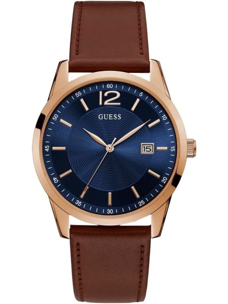 Guess W1186G3 men's watch, real leather strap
