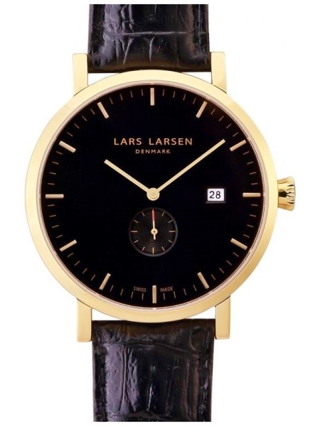 Lars Larsen 131GBLBL Reloj para hombre, correa de cuero real